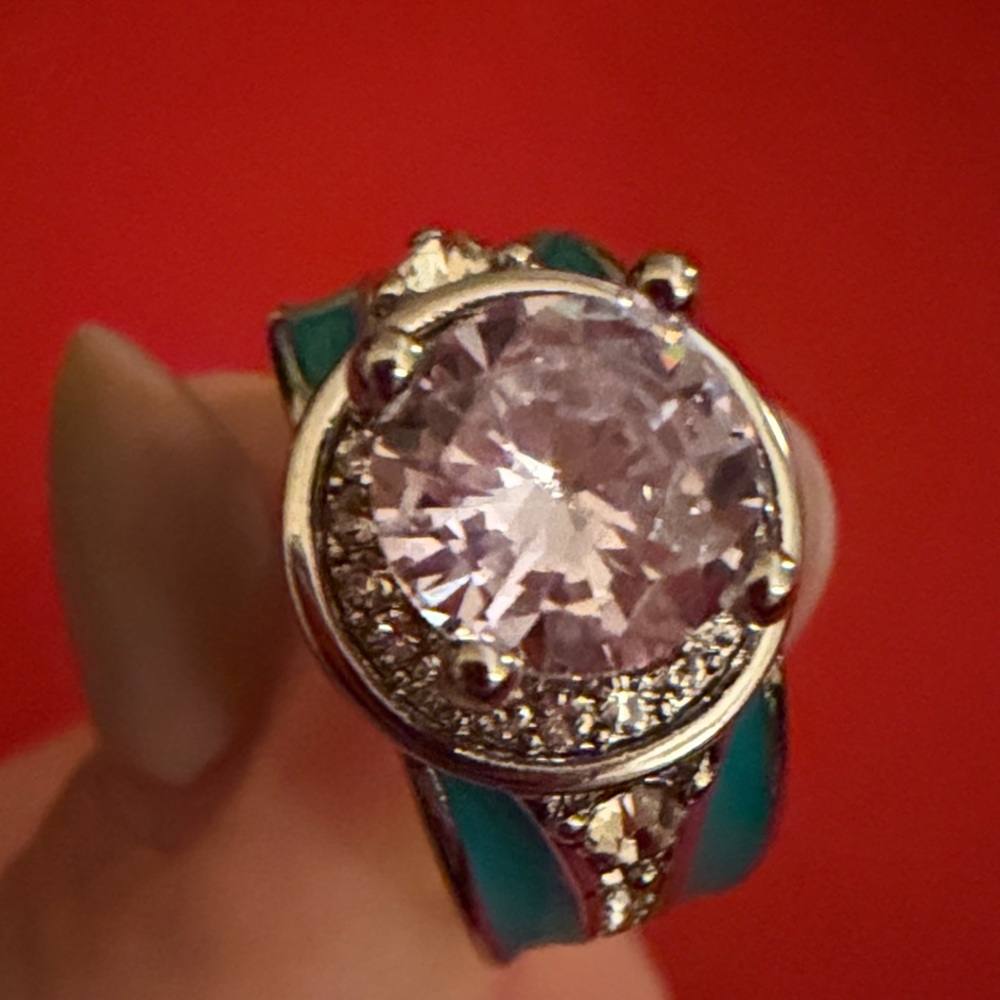 NWOT Stunning Silver and Turquoise Fashion Ring - Picture 3 of 7